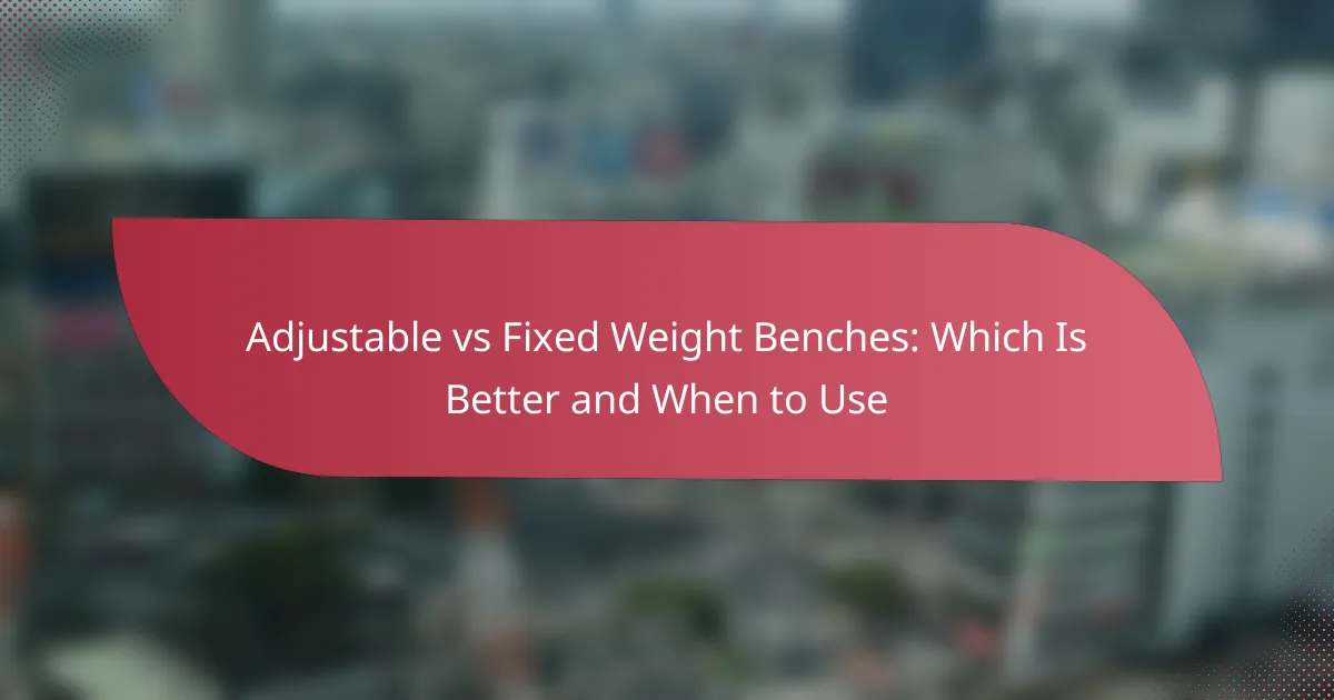 Adjustable vs Fixed Weight Benches: Which Is Better and When to Use
