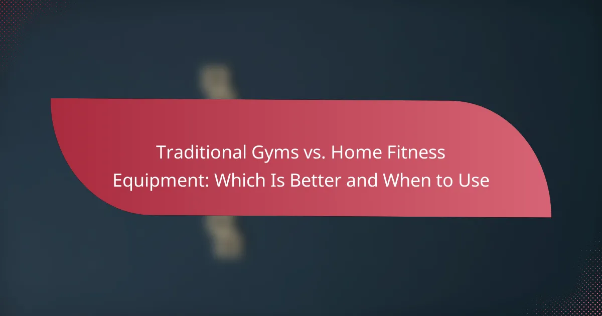 Traditional Gyms vs. Home Fitness Equipment: Which Is Better and When to Use
