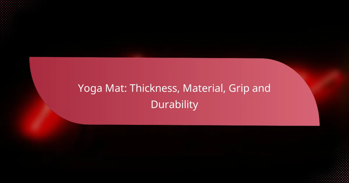 Yoga Mat: Thickness, Material, Grip and Durability