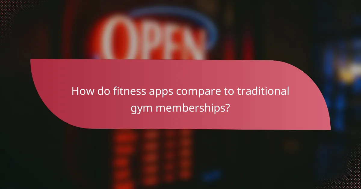 How do fitness apps compare to traditional gym memberships?
