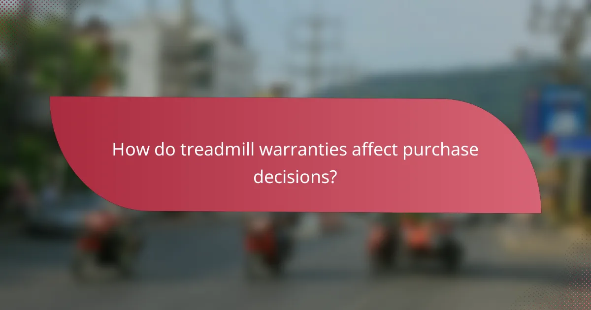 How do treadmill warranties affect purchase decisions?